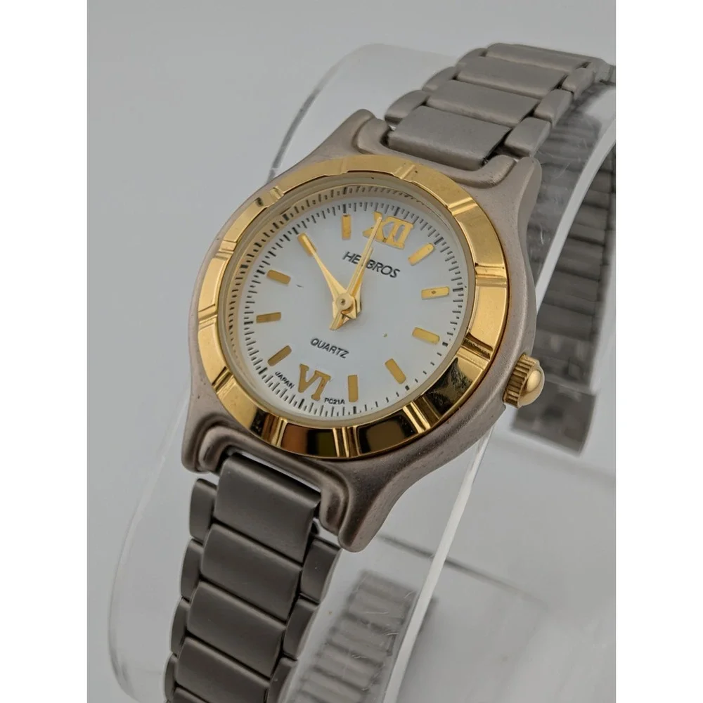 Helbros Watch Women 25mm Case Silver Adjustable Band-‎ New Battery